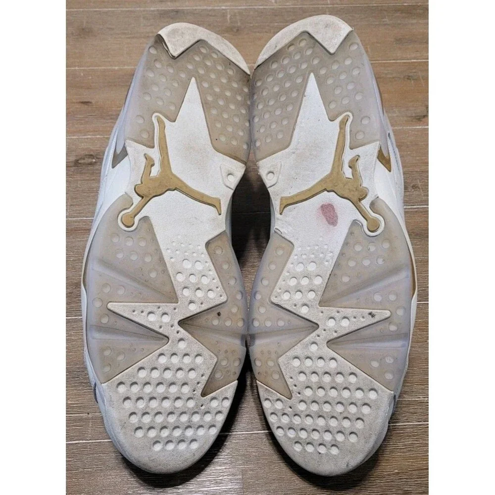 Size 17 - Air Jordan 6 Low Lunar New Year Men's Basketball Shoes White Gold